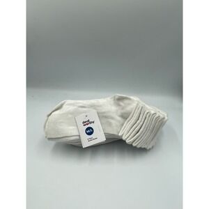 Dealworthy Ankle Socks Kids M/L White Stretch Lightweight Activewear 8-Pack NWT
